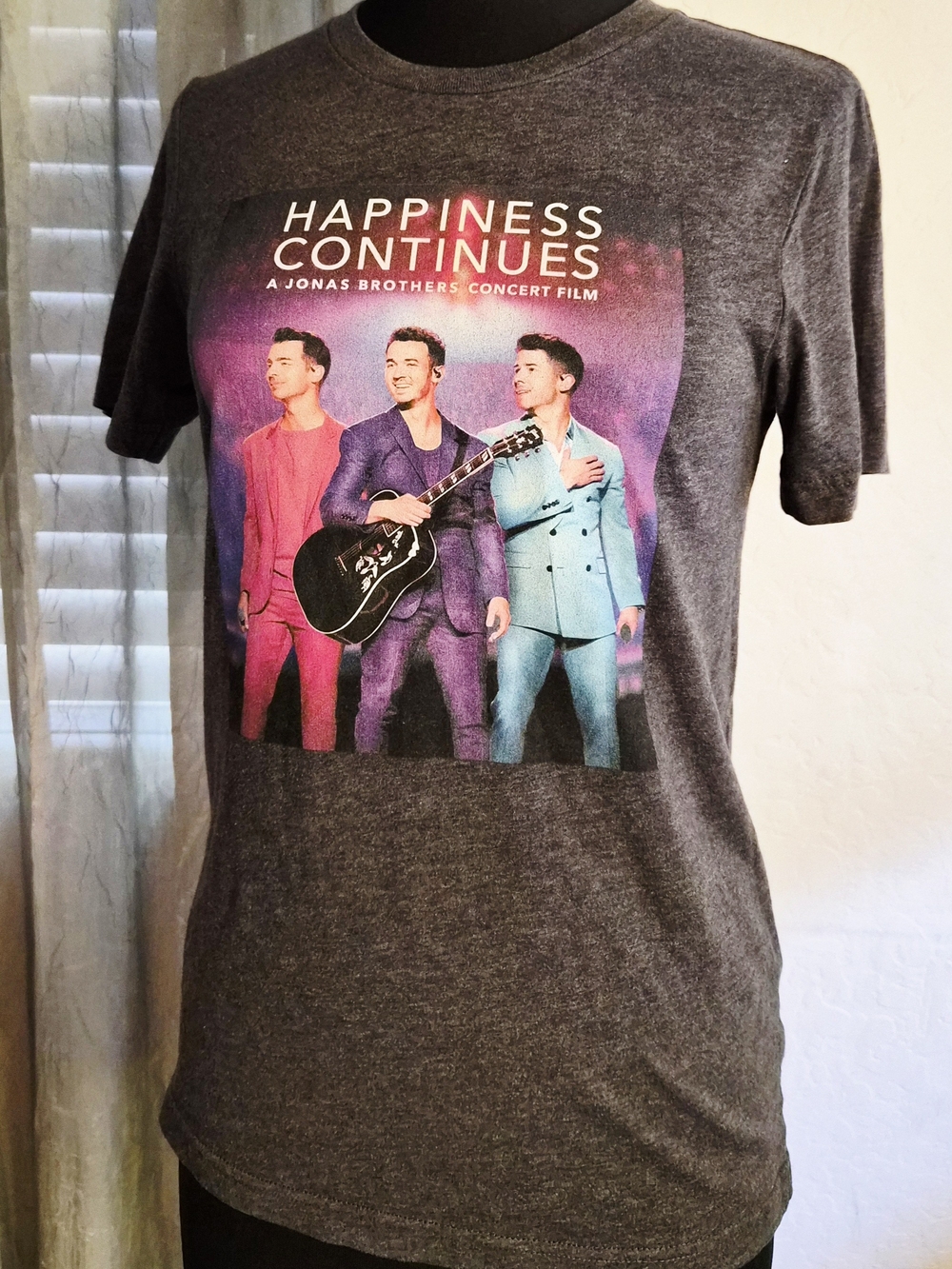 Bella Canvas Gray 'Happiness Continues' Multicolor Graphic Tee #0283